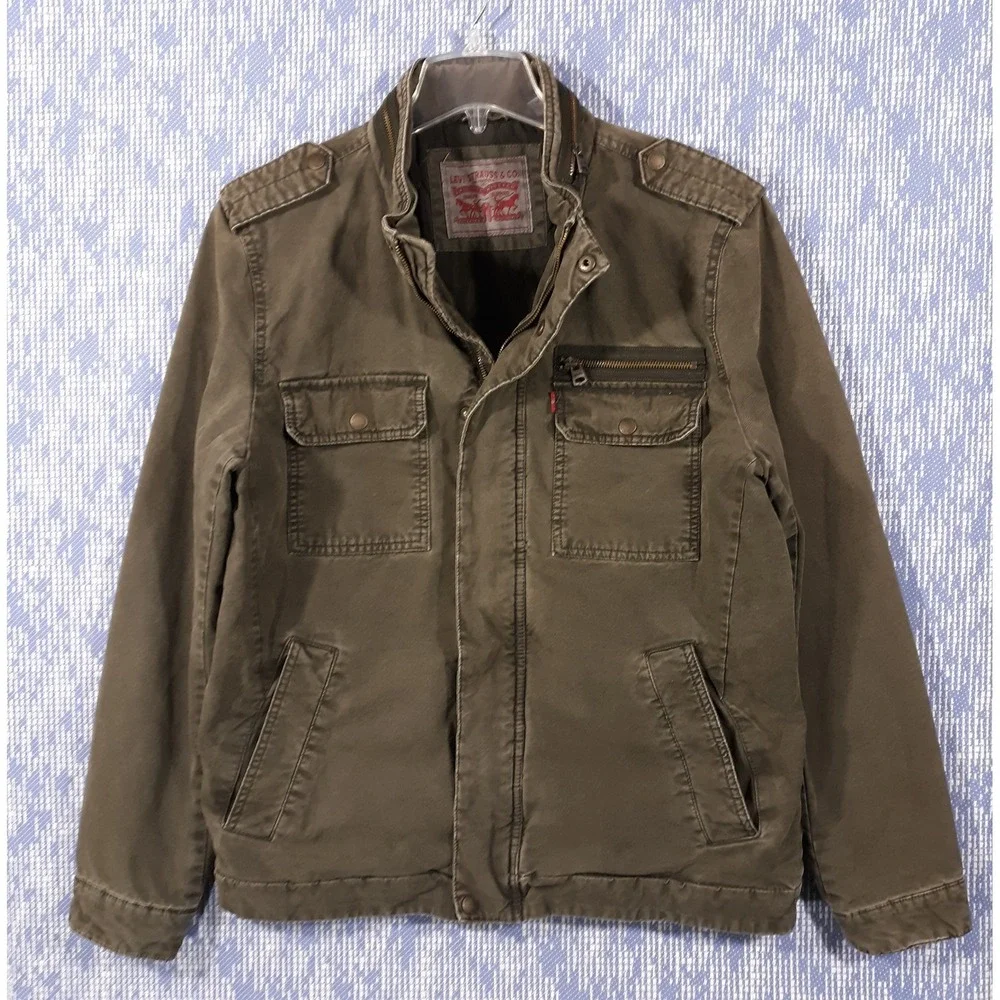 Levi's Jacket Mens Medium Lined Cotton Canvas Full Zip